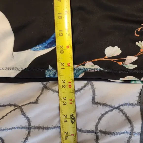 Lily by Firmiana Womens Black Heron Floral 3/4 Sleeve Top Blouse Size XL (B21) - Picture 6 of 6